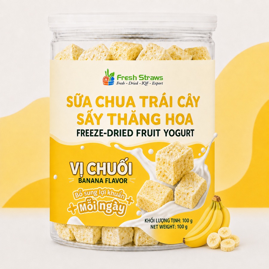 Sữa chua sấy thăng hoa vị Chuối