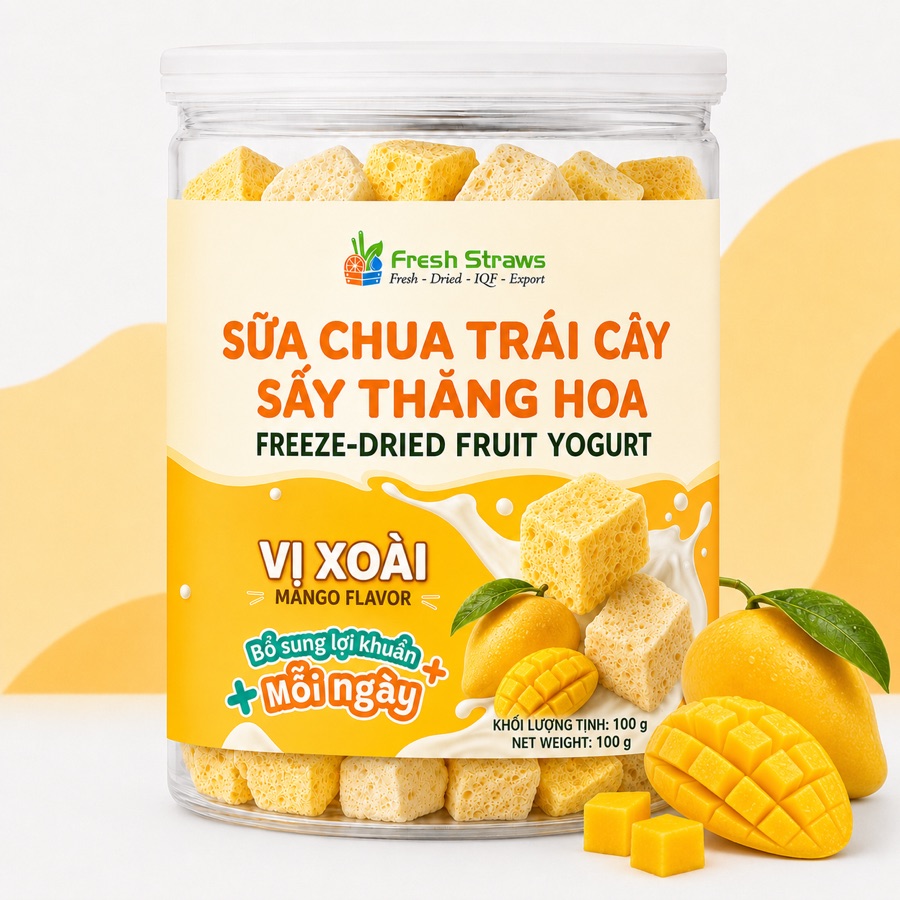 Sữa chua sấy thăng hoa vị Xoài